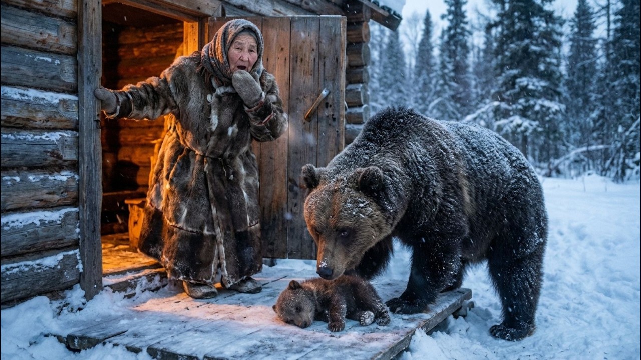 Wild Bear Brings Dying Cub to 90-Year-Old Widow's Door at -71°C