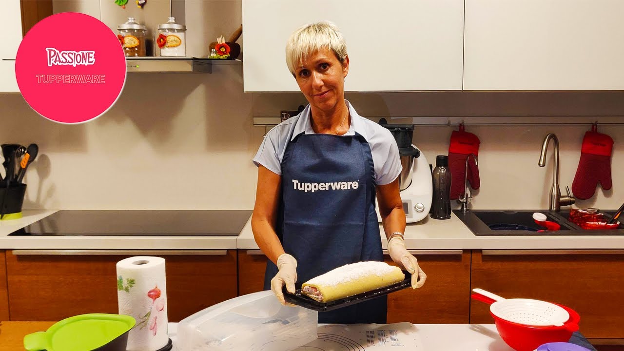 ROTOLO DI PANBISCOTTO FRAGOLOSO con Tupperware