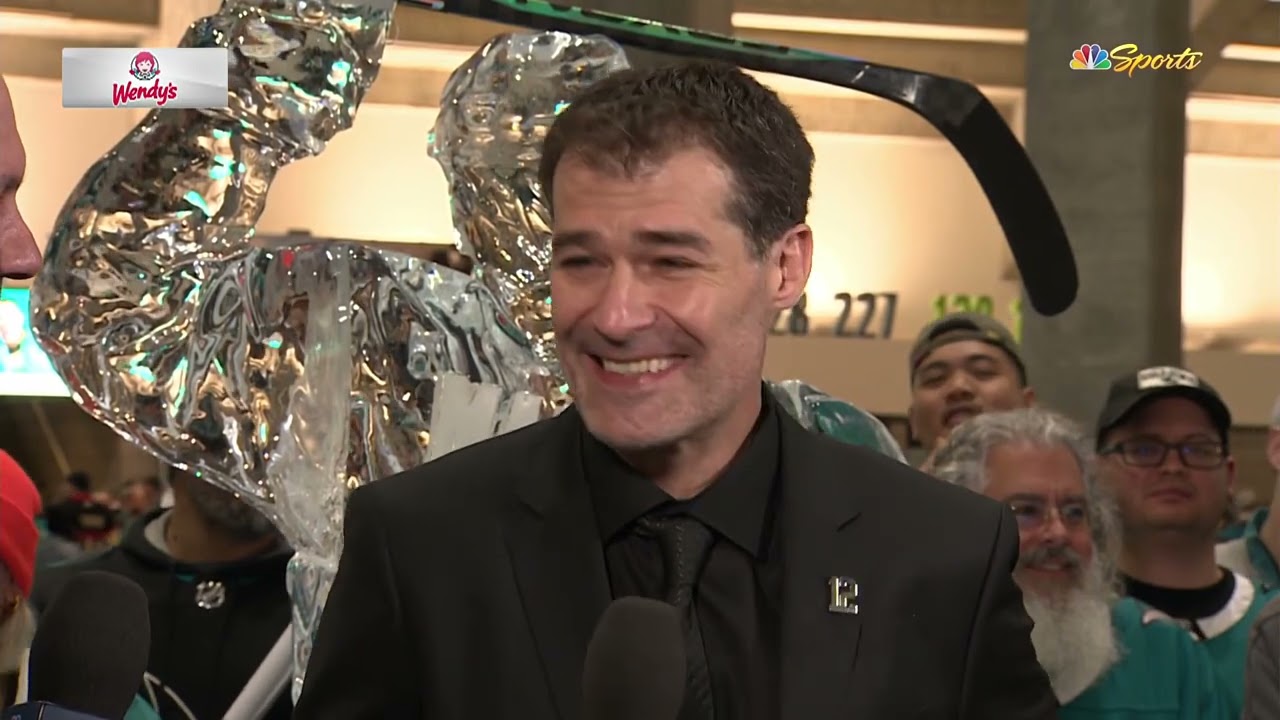 Patrick Marleau after his 12 is retired by San Jose Sharks
