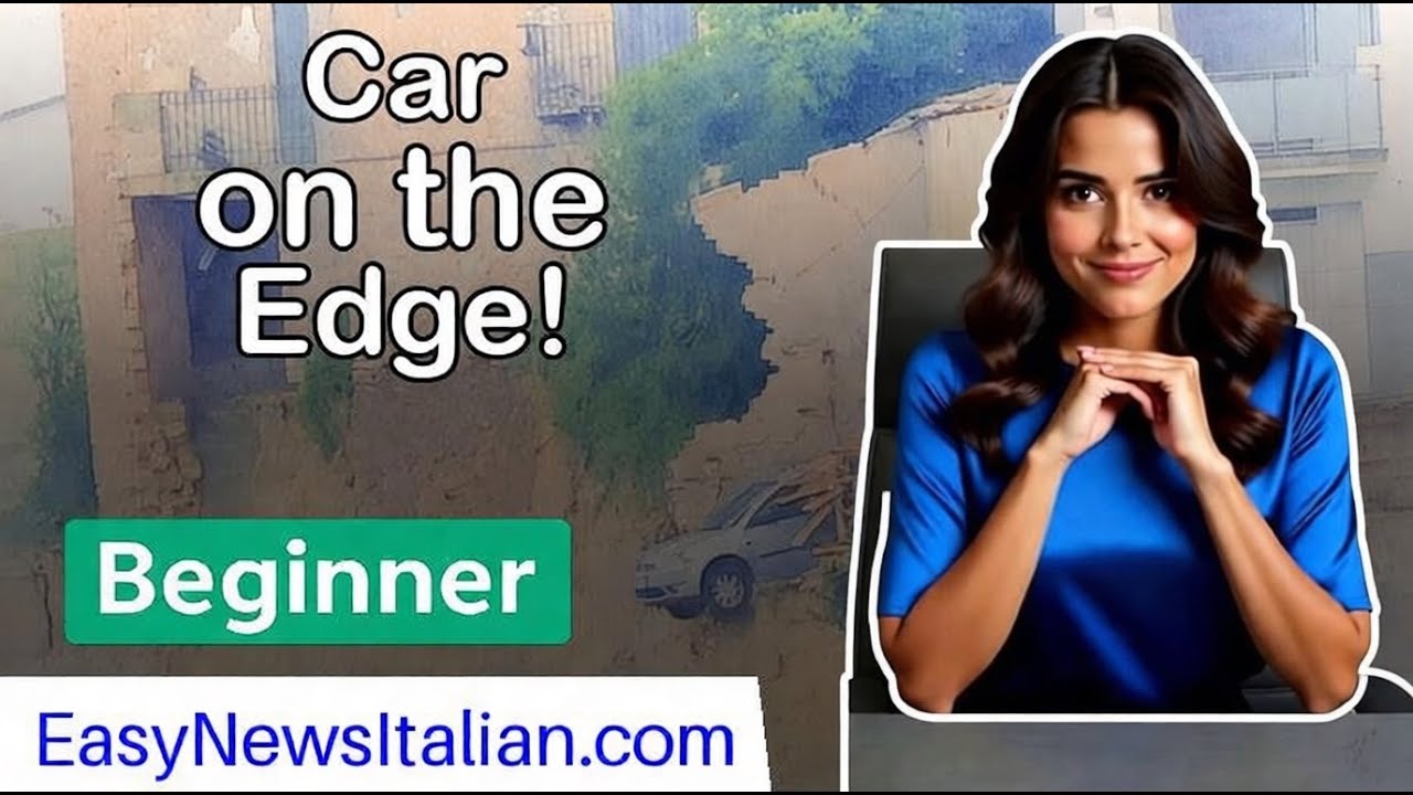 Why This Car is Hanging on a Cliff in Niscemi | Beginner #LearnItalian
