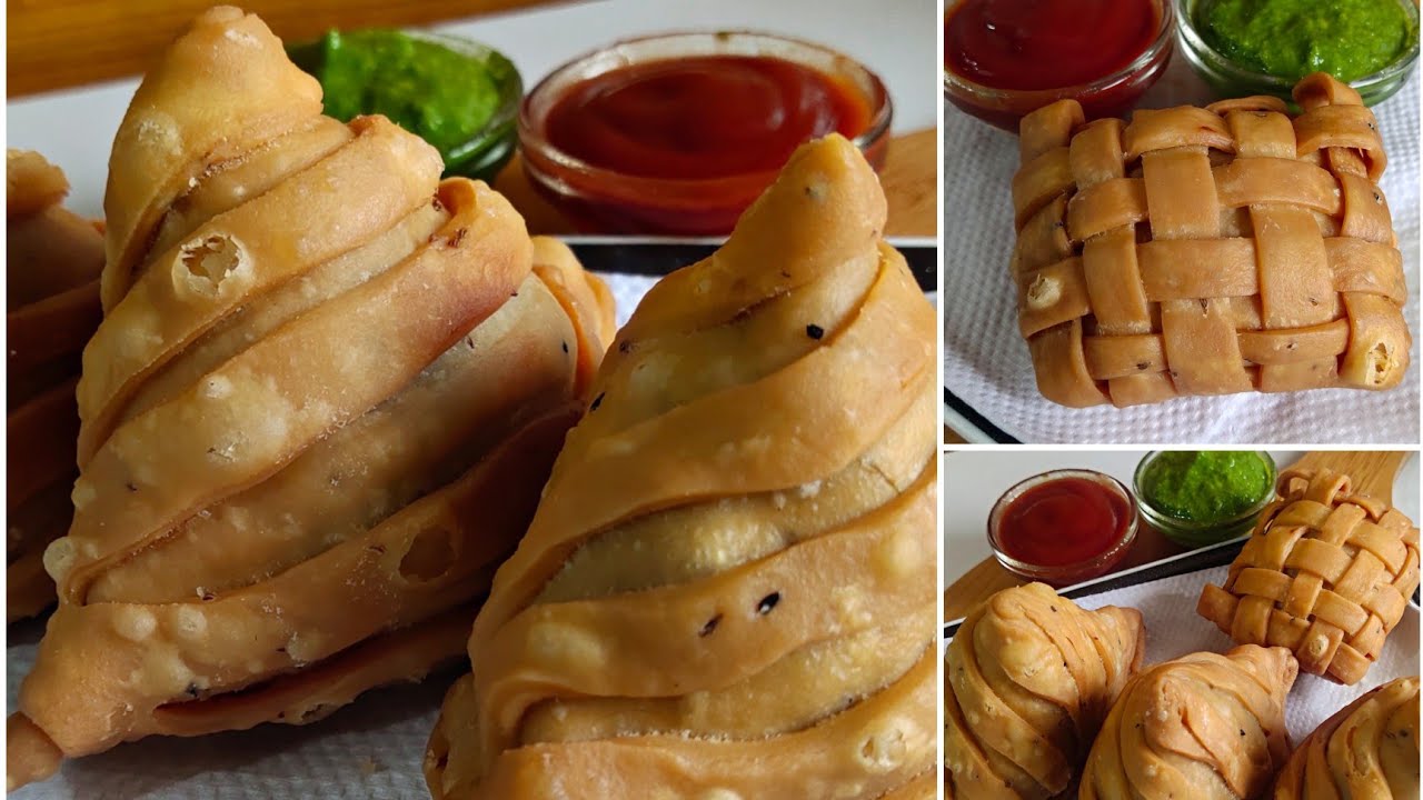 बहुत ही अलग तरीके से बनाये दो तरह के डिजाइनर समोसे | Chatai samosa | Layered Samosa | Unique Samosa