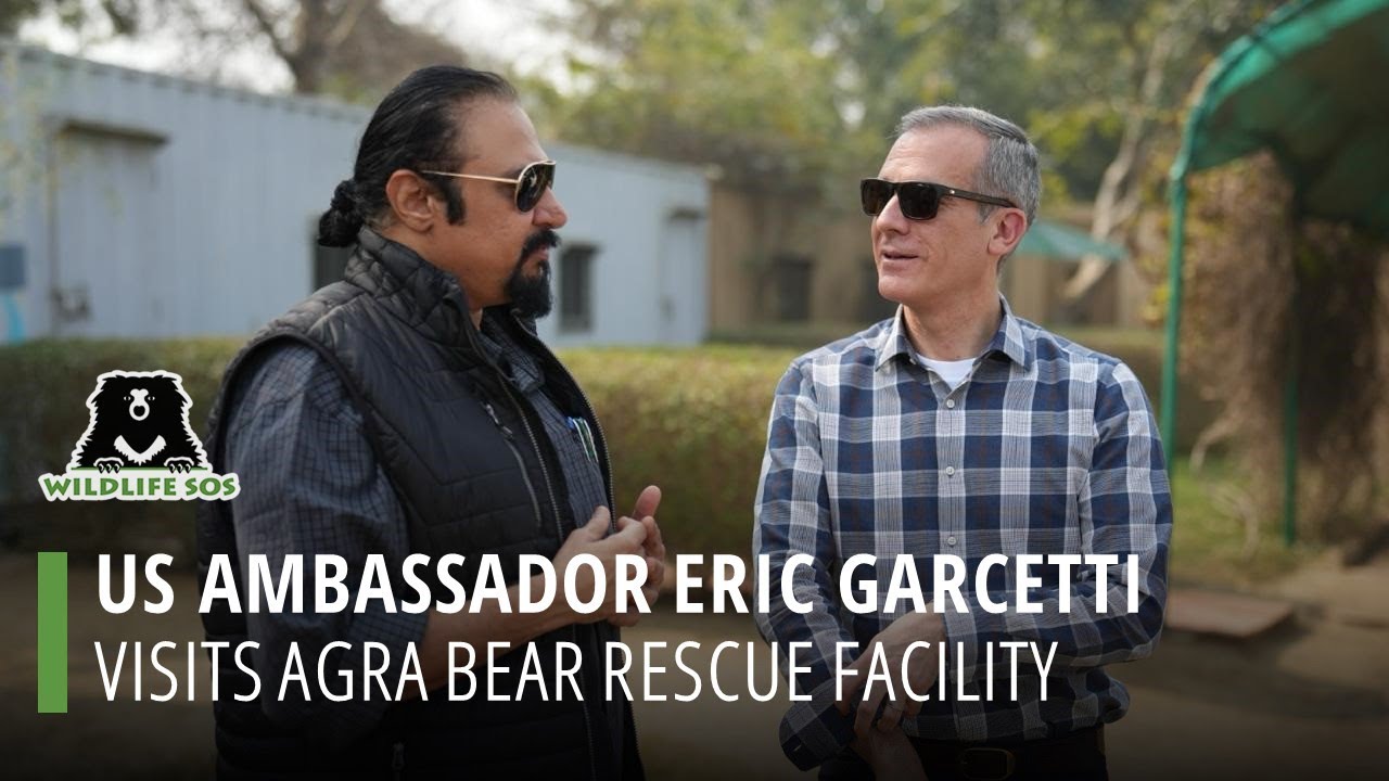 US Ambassador Eric Garcetti visits Agra Bear Rescue Facility
