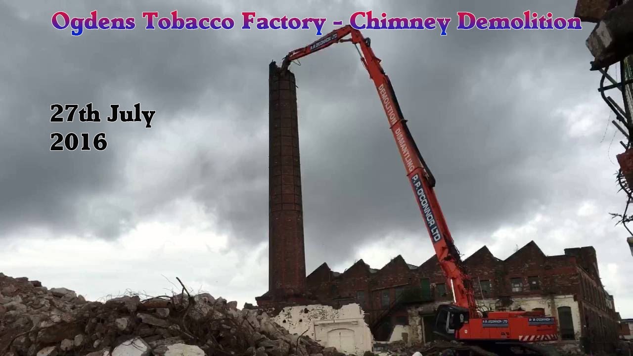 Ogdens Tobacco Factory Chimney Demolition, Timelapse