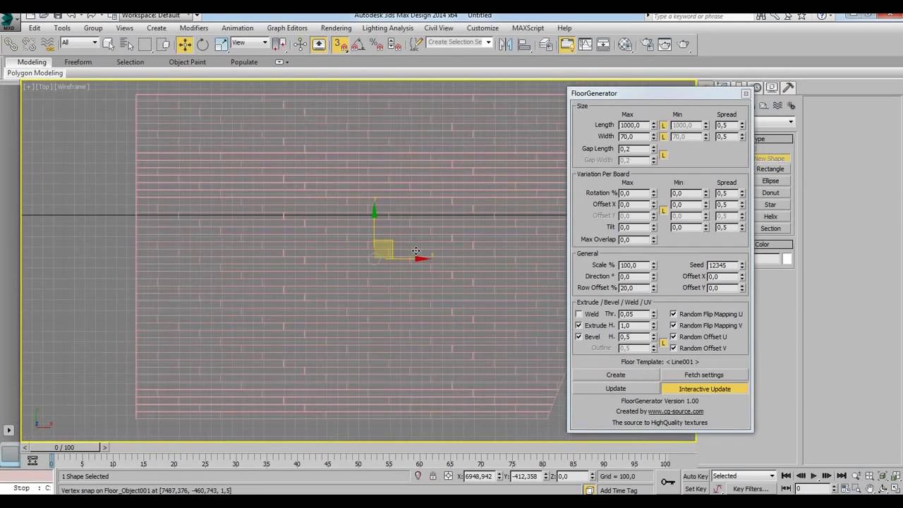 3D Max. Floor Generator. Быстрое создение геометрии пола. (Артем Куприяненко, CG Incubator Academy)