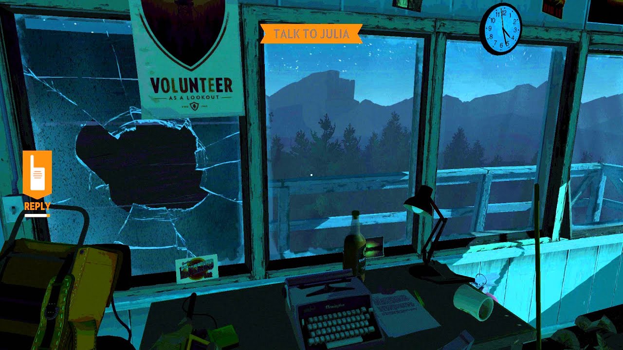 Firewatch &mdash; День 15: Генри разговаривает с Джулией посреди ночи. Диалог &laquo;Ночной Джулс&raquo; (PS4)