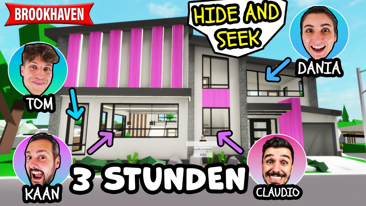3 STUNDEN NUR HIDE AND SEEK mit Kaan, Dania, Claudio & Tom! Roblox