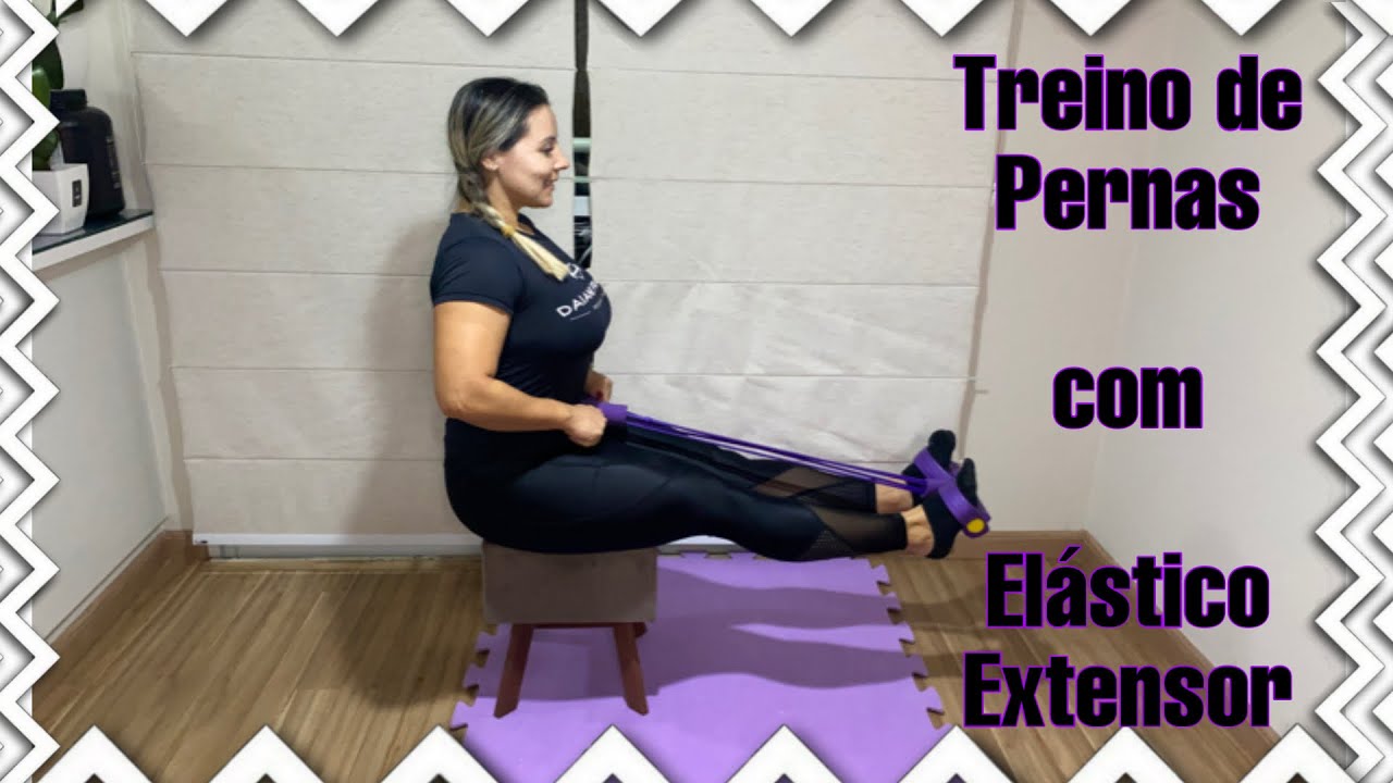 Treino de pernas com Elástico Extensor - Power Fit - Exercícios de fortalecimento e cardio