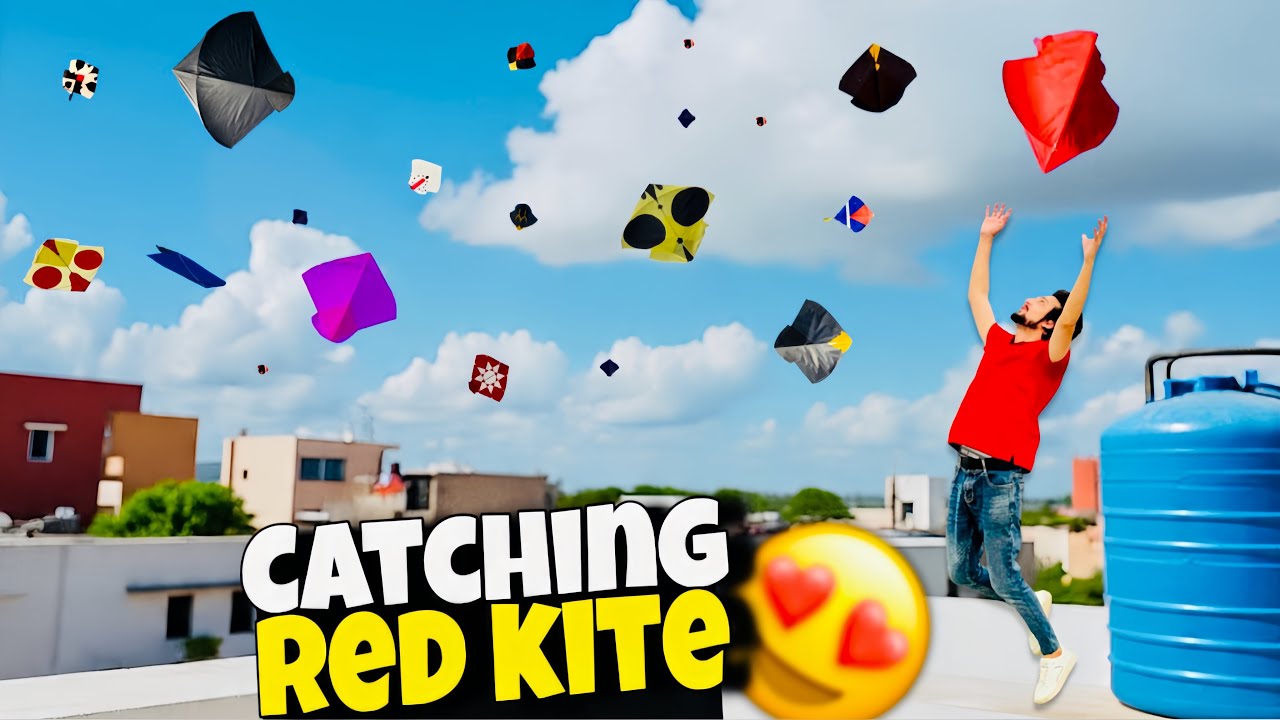 Catching Red Color Kite From Roftop 🫣|| Chamero K sath zydati Hogai Aj😆|| New Kites Videos !