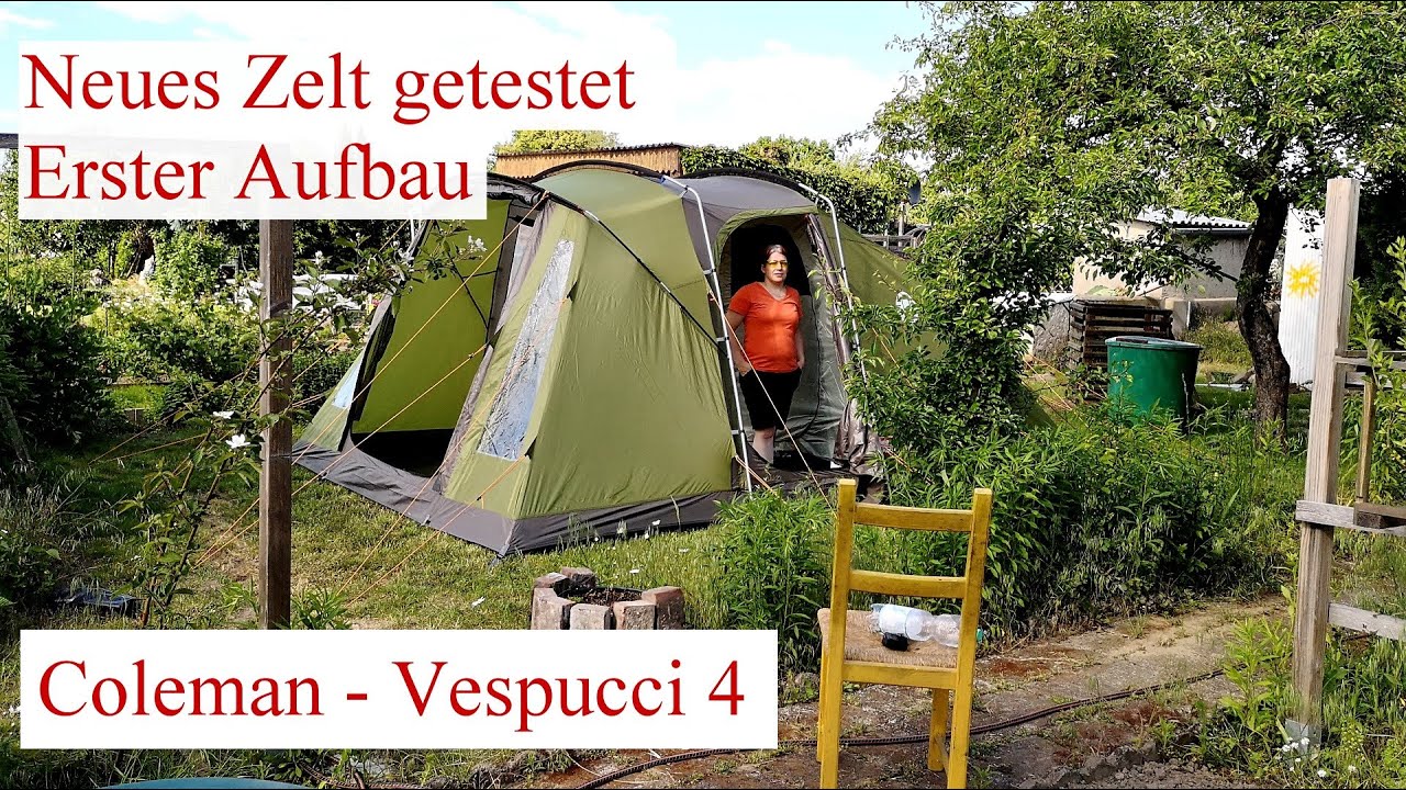 Zelt-Vorstellung - Unser neues Camping-Zelt (Coleman Vespucci 4) Erster Aufbau!