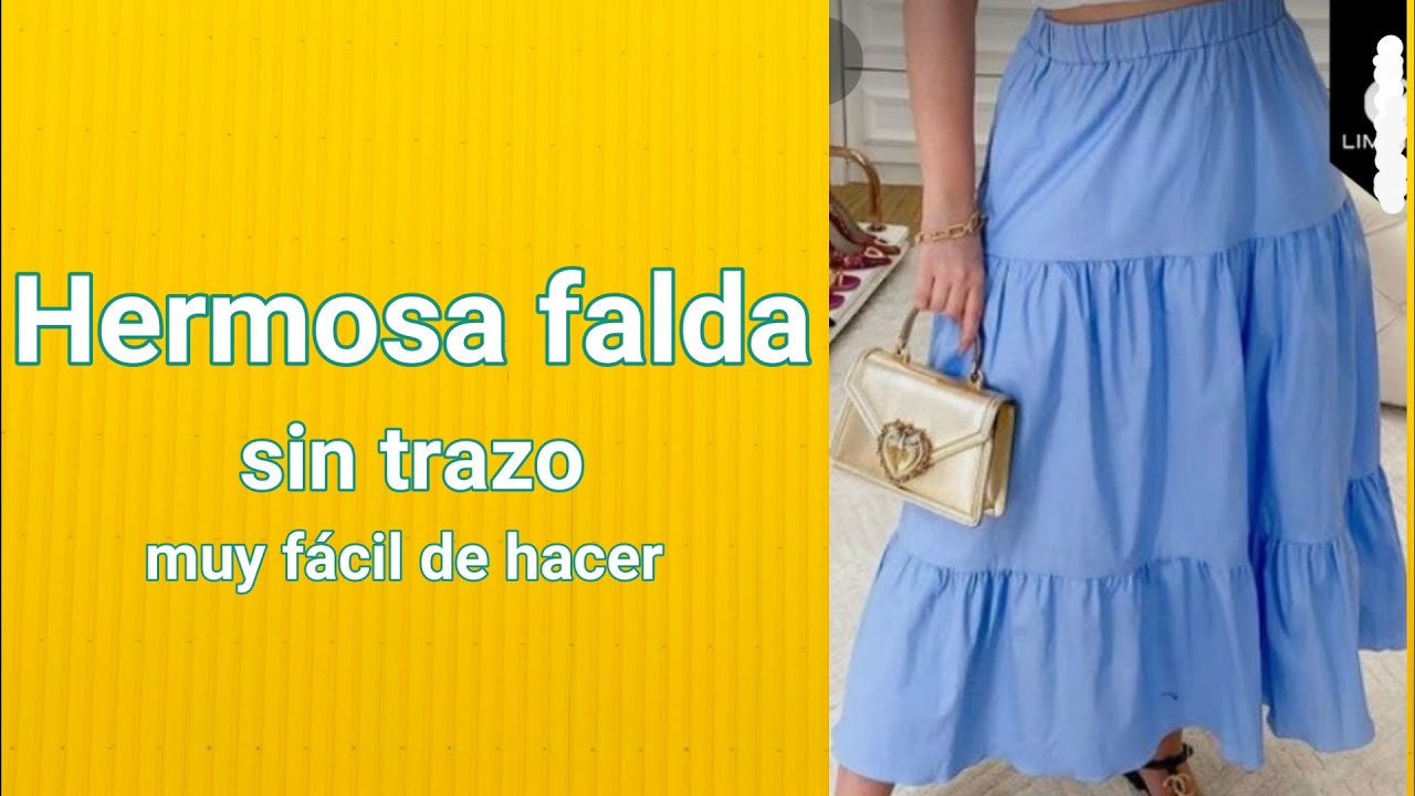 Cómo hacer una falda | en 3 capas fruncidas | SIN PATRONAJE |paso a paso