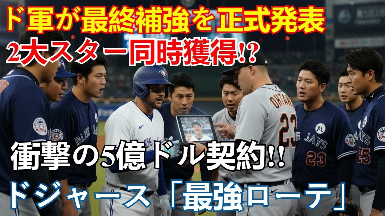 【ドジャース最終補強】衝撃の5億ドル契約！2選手同時獲得で「最強6人ローテーション」が完成…誰も止められない怪物チームへ【公式発表】