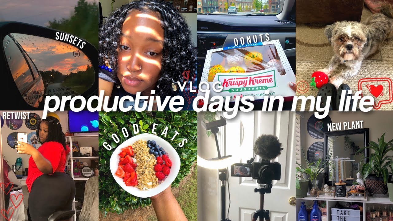 productive days in my life : acai bowl recipe, starter locs update, errands/editing and donuts :)