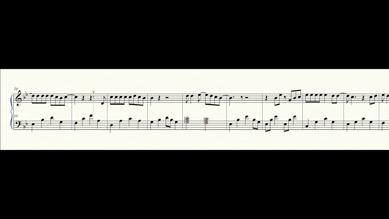 The Lady in Red arranged for lever harp in original key of Bb