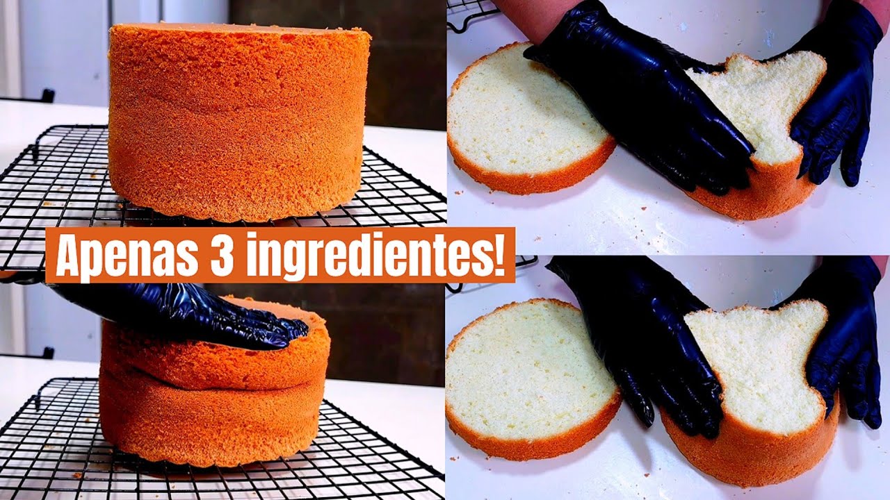 Pão de ló  ORIGINAL! Apenas 3 INGREDIENTES! NÃO TEM ERRO! 🇧🇷💣🚀