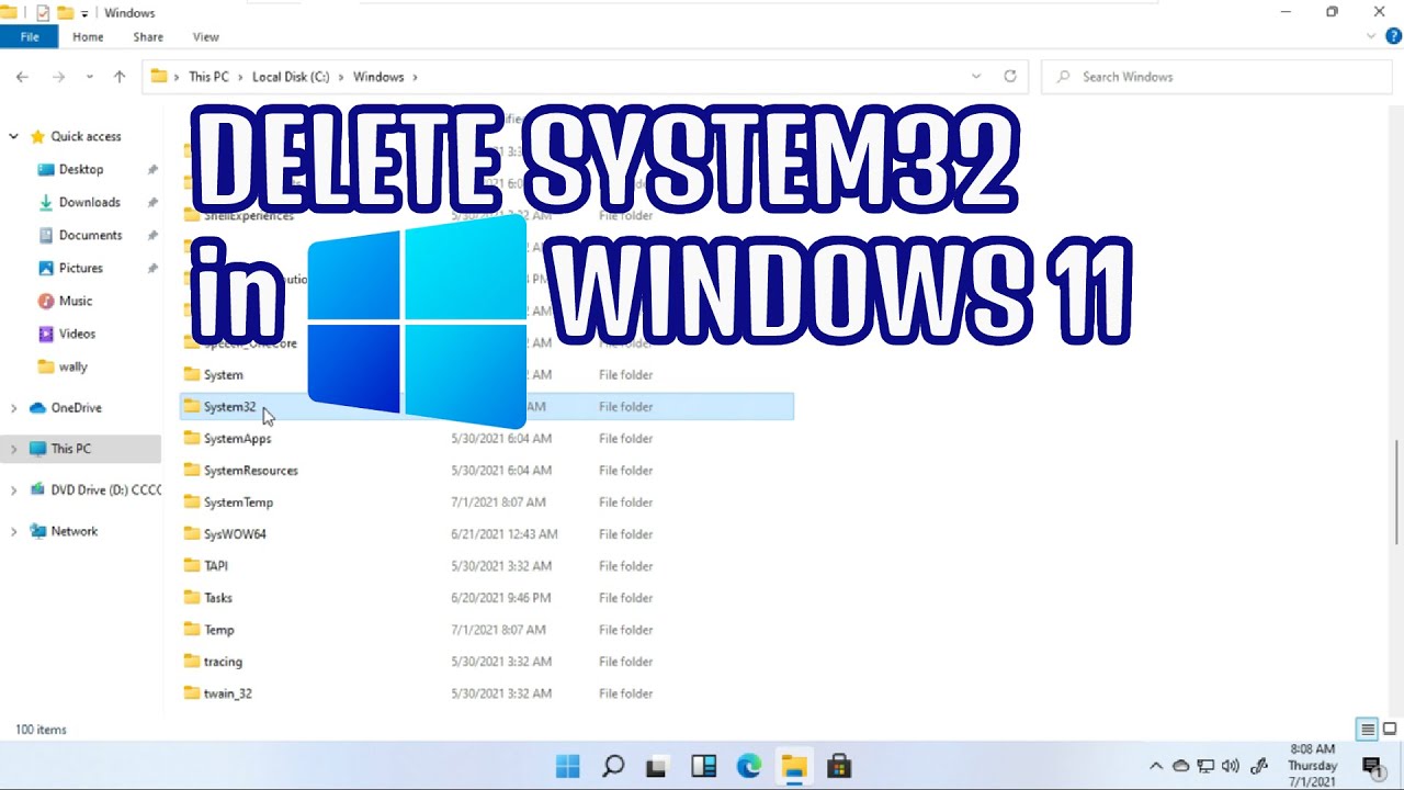 Experiment HAPUS SYSTEM32 di WINDOWS 11, Apa Dampaknya ?