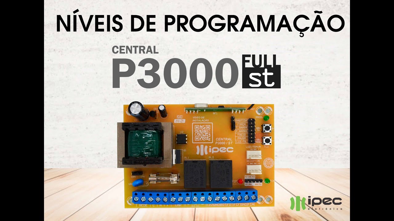 NIVEIS DE PROGRAMAÇÃO CENTRAL P3000 FULL ST
