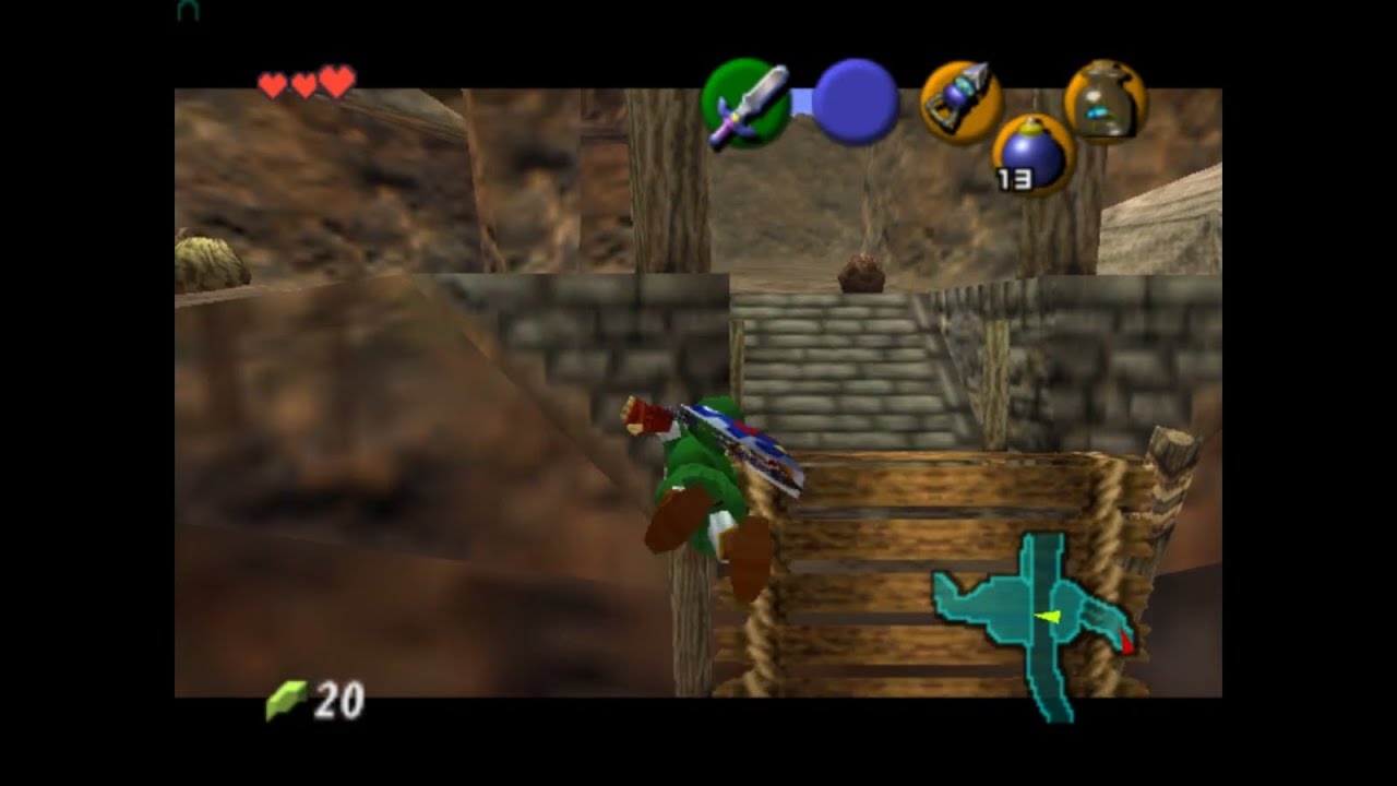 cross Gerudo Valley bridge tutorial (hookshot, no ISG)