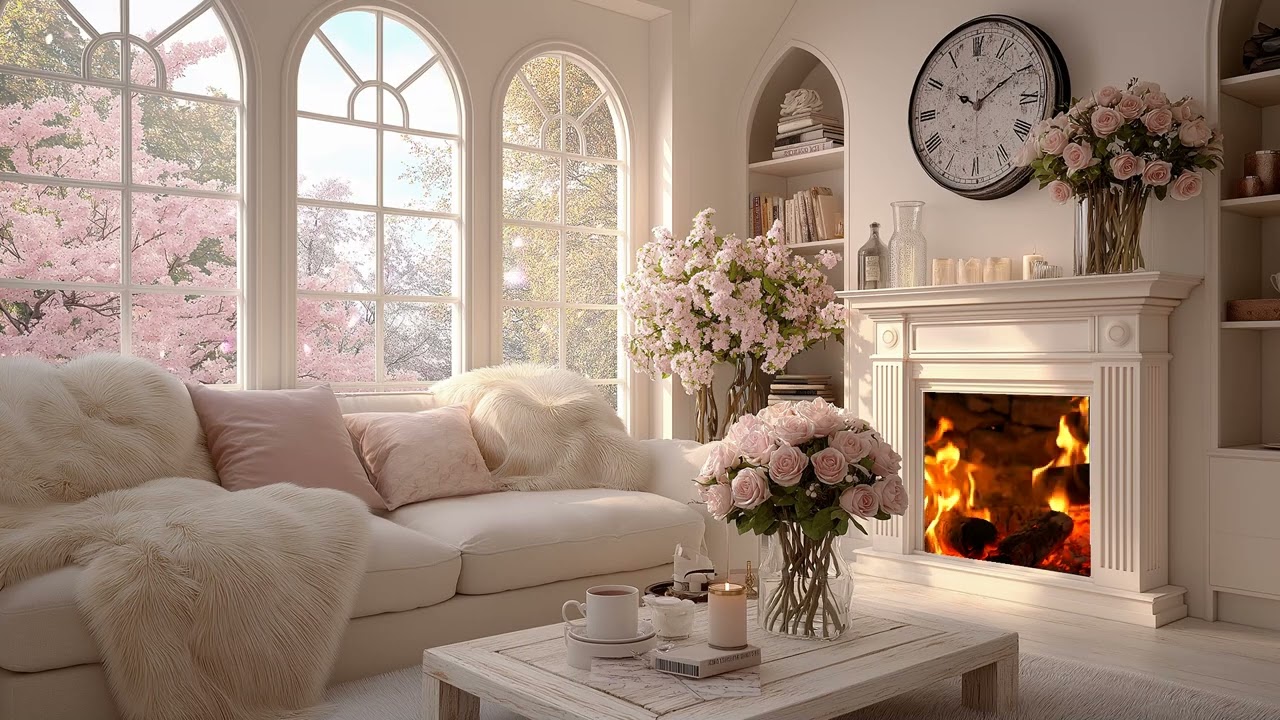 🌸🍃 Petals in the Breeze Piano | 3 Hours Spring Room Scene | Calm Energy Focus Healing Study Work