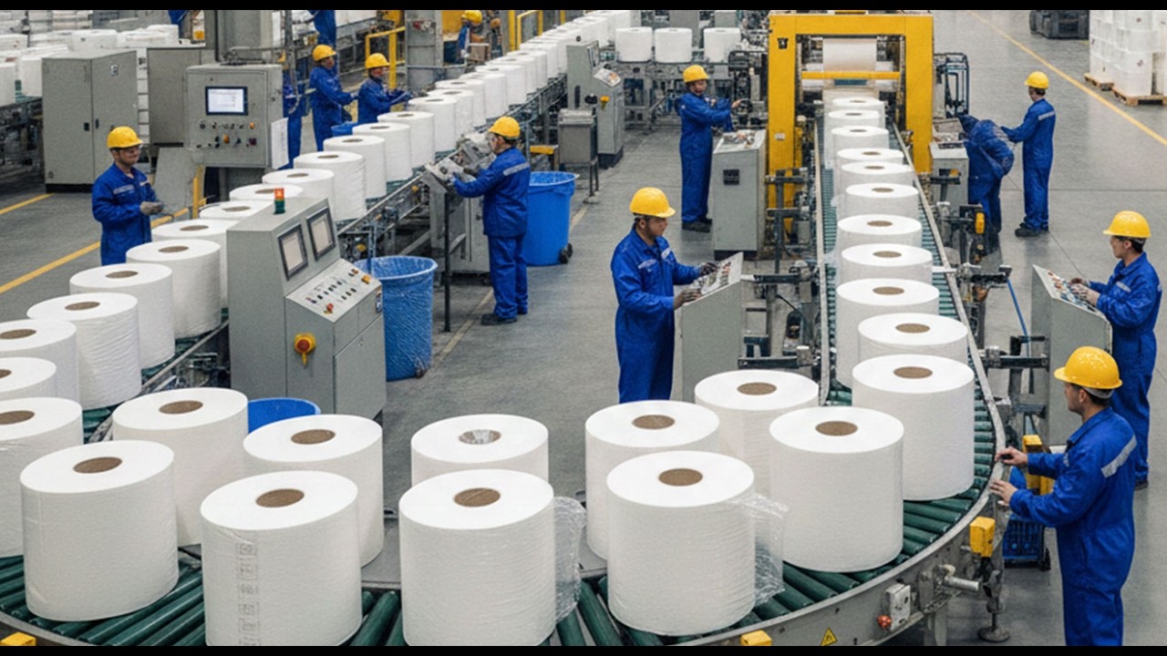 Inside A Modern Paper Factory: Making Premium Toilet Paper (Full Process)