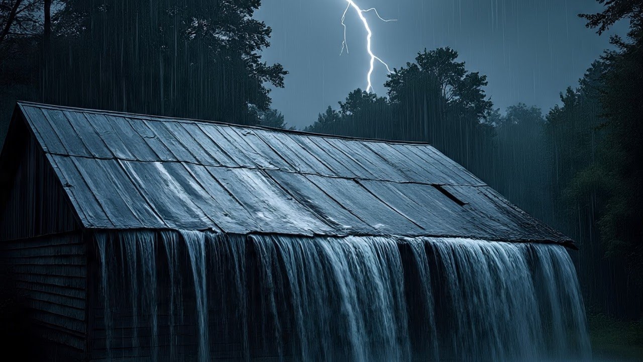 Night Rain  & Thunder Sounds for Sleep ASMR Rain & Thunder for Insomnia & Stress relief 