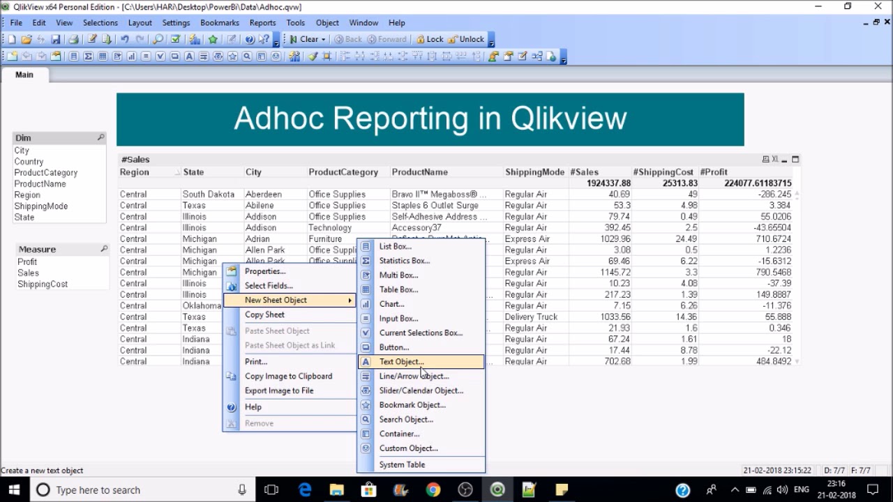 Adhoc Reporting in Qlikview # Part 34