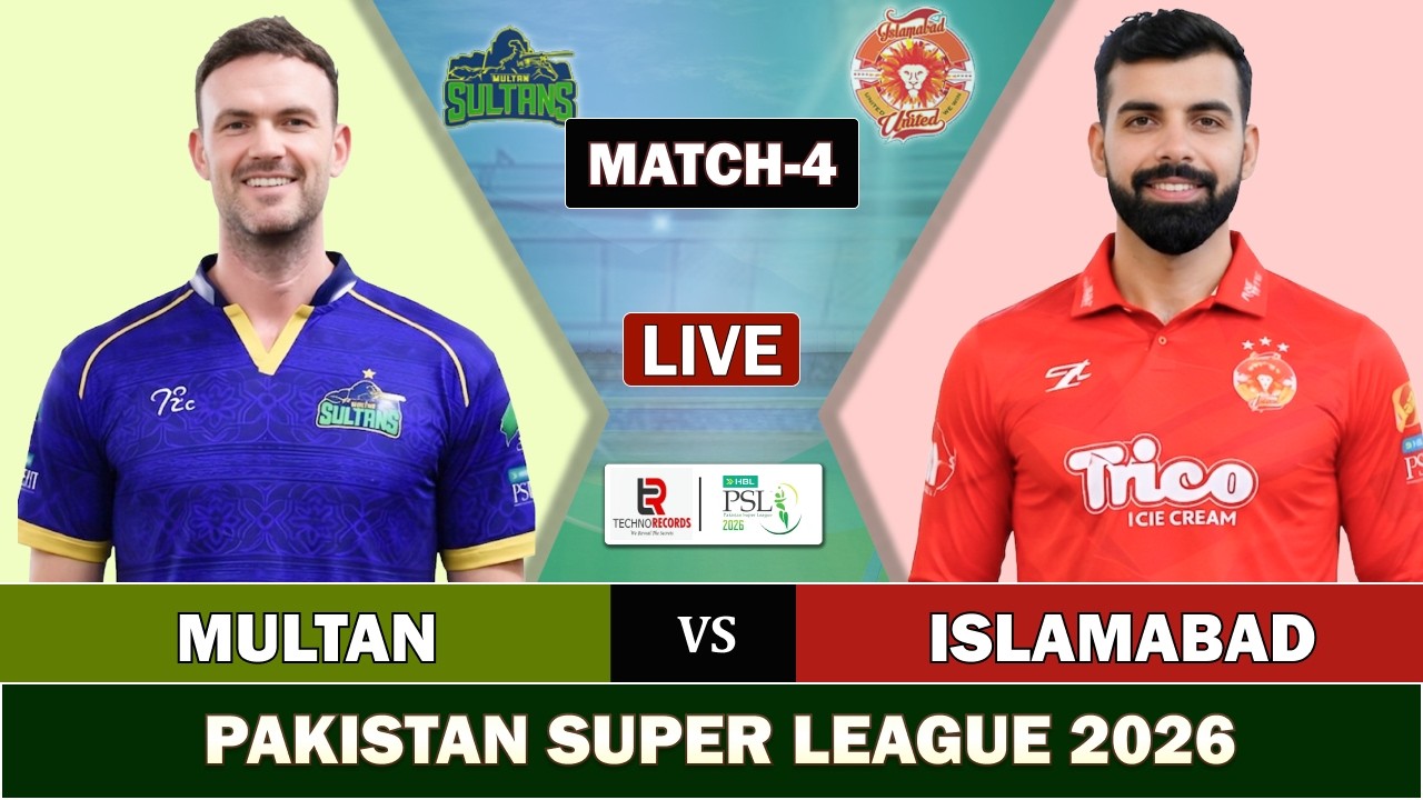 MULTAN SULTANS v ISLAMABAD UNITED 4th MATCH LIVE | MS vs IU LIVE COMMENTARY | PSL 2026 LIVE