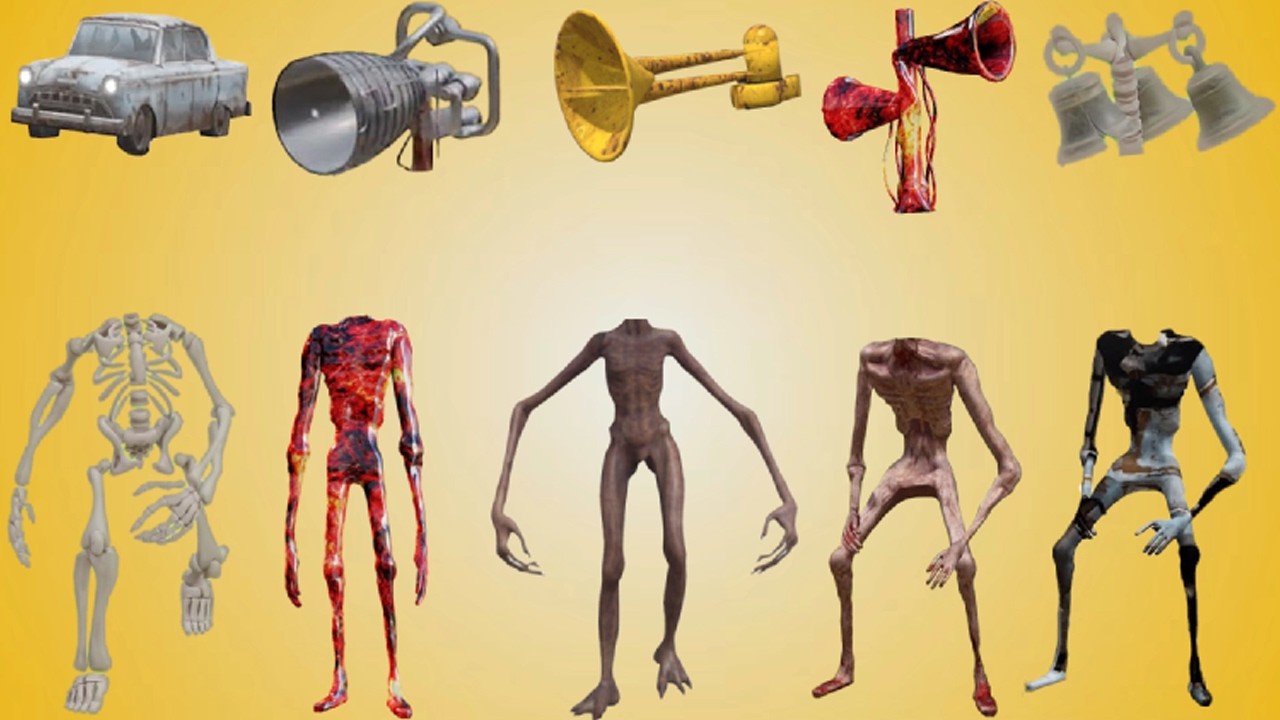 WRONG HEADS SIREN HEAD CAR, GREEN HOUSE HEAD, SCARY HOUSE, SIREN HEAD ACA, SIREN HEAD THUNDERBOLT