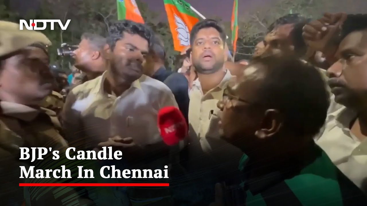 BJP's Candle March In Chennai Over Soldier Beaten To Death