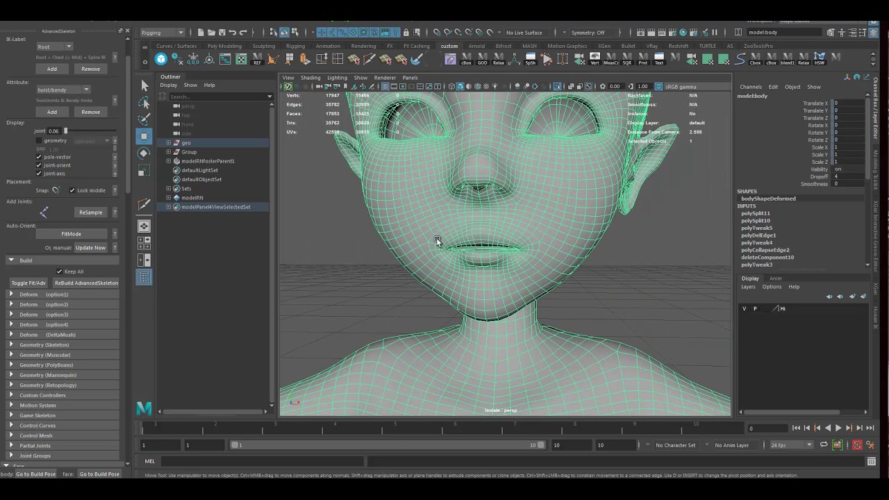 Fixing the Advanced Skeleton face
