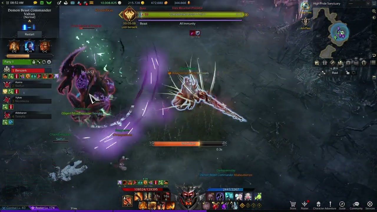 Lost Ark Solo Bus Valtan Normal Mode Gate 1 & 2 1490 ilvl Berserker's Technique Berseker