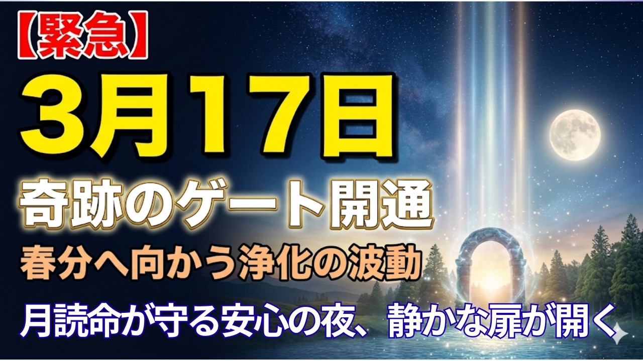 【緊急⚠️】【3月17日】春分前の大激変！天照大御神と月読命がスターシードに送るメッセージ【一粒万倍日×春分前】