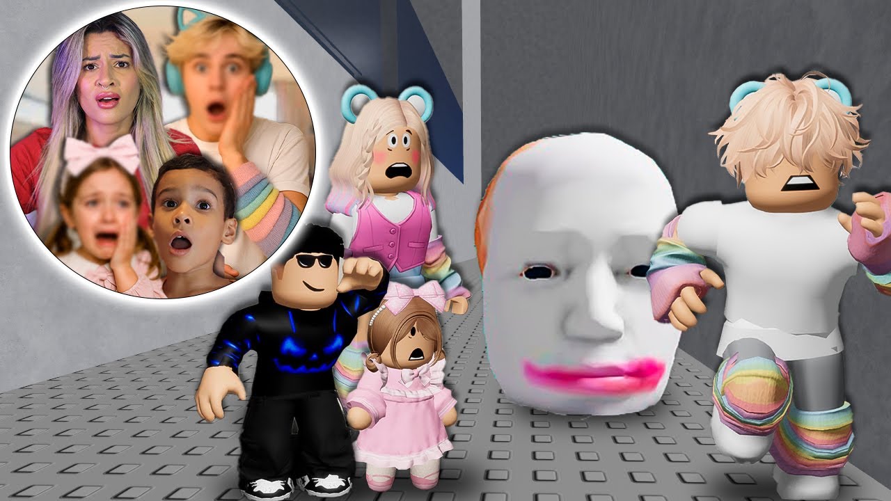 MEU IRMÃO E MEUS FILHOS NO FUJA DAS CABEÇAS PELA PRIMEIRA VEZ no ROBLOX