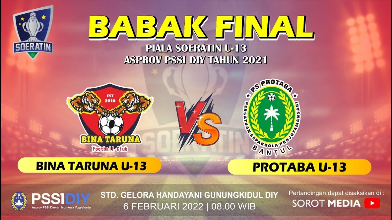 FINAL MATCH PIALA SOERATIN 2021 ASPROV PSSI DIY [ PERTANDINGAN BINA TARUNA U-13 VS PROTABA U-13 ]