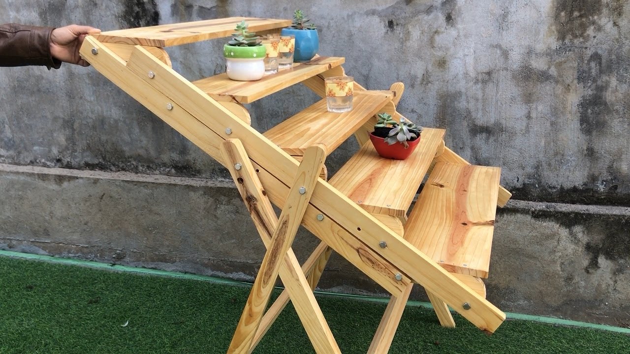 Woodworking Save Space // How To Create A Smart Shelf Can Turn Into A Table In A Split Second