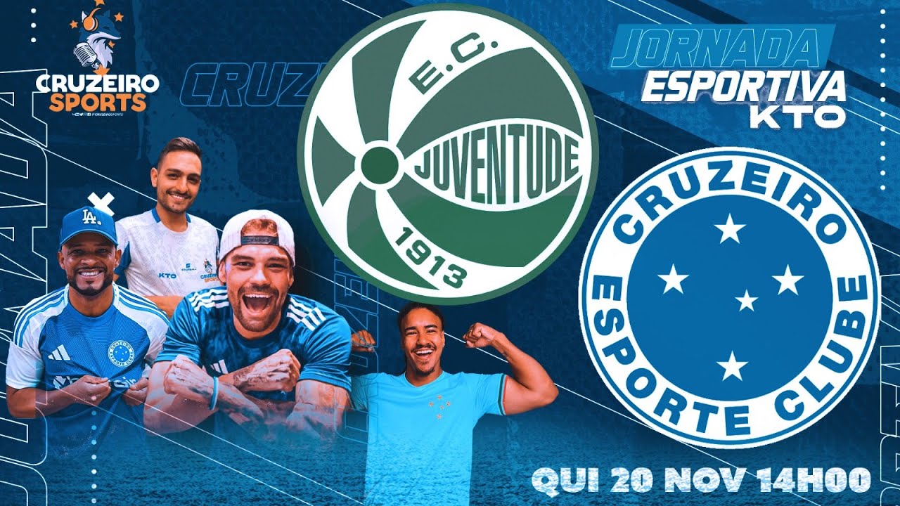 🔴 JUVENTUDE X CRUZEIRO | 34&ordf; RODADA BRASILEIRO | JORNADA ESPORTIVA KTO CRUZEIRO SPORTS | AO VIVO