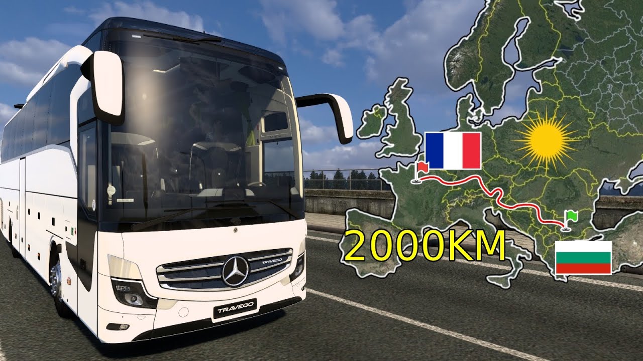 ETS2 Daytime Bus Trip (Sofia to Paris) Bulgaria to France | Euro Truck Simulator 2