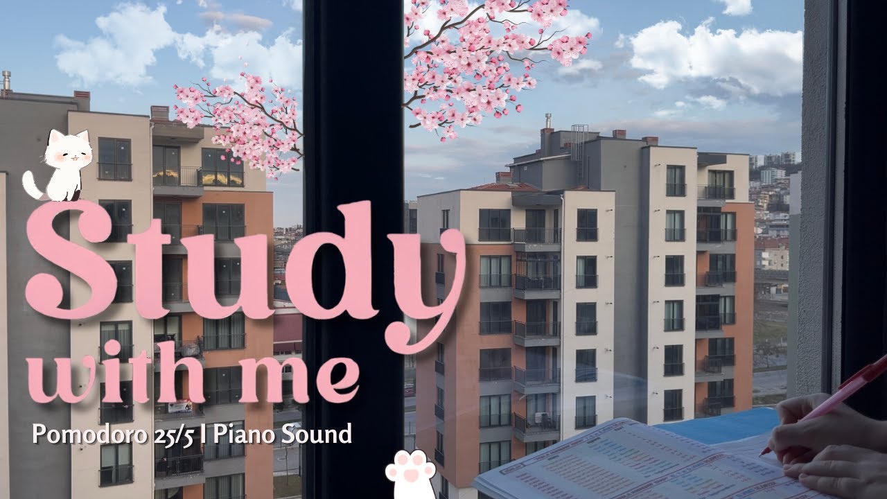 2-Hour Study With Me at Home 🌿 | Piano Ambience | Pomodoro 25/5