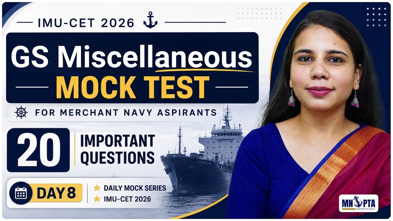 IMU-CET 2026 Final Revision Mock Test | 20 Most Important GS Miscellaneous Ques. | Day 8 | MNOPTA |