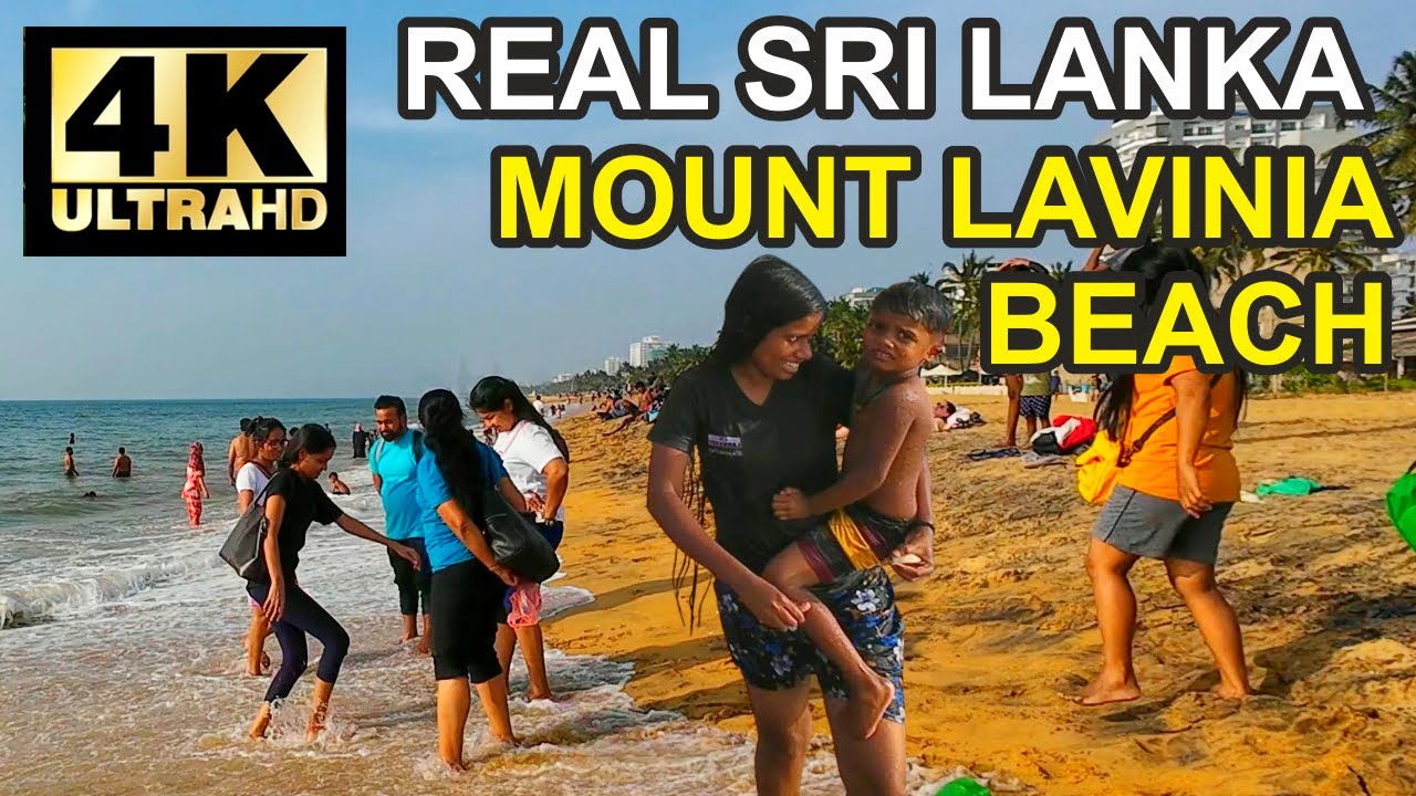 Mount Lavinia Beach - Walking in Sri Lanka  - 4K 60FPS HDR, Street Sounds, ASMR, No Talk