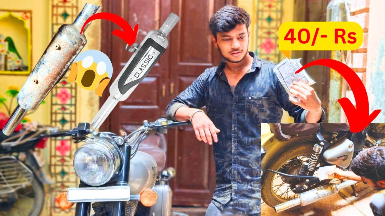 How To Clean Rust From Your Bullet Silencer || Indori Silencer In Classic