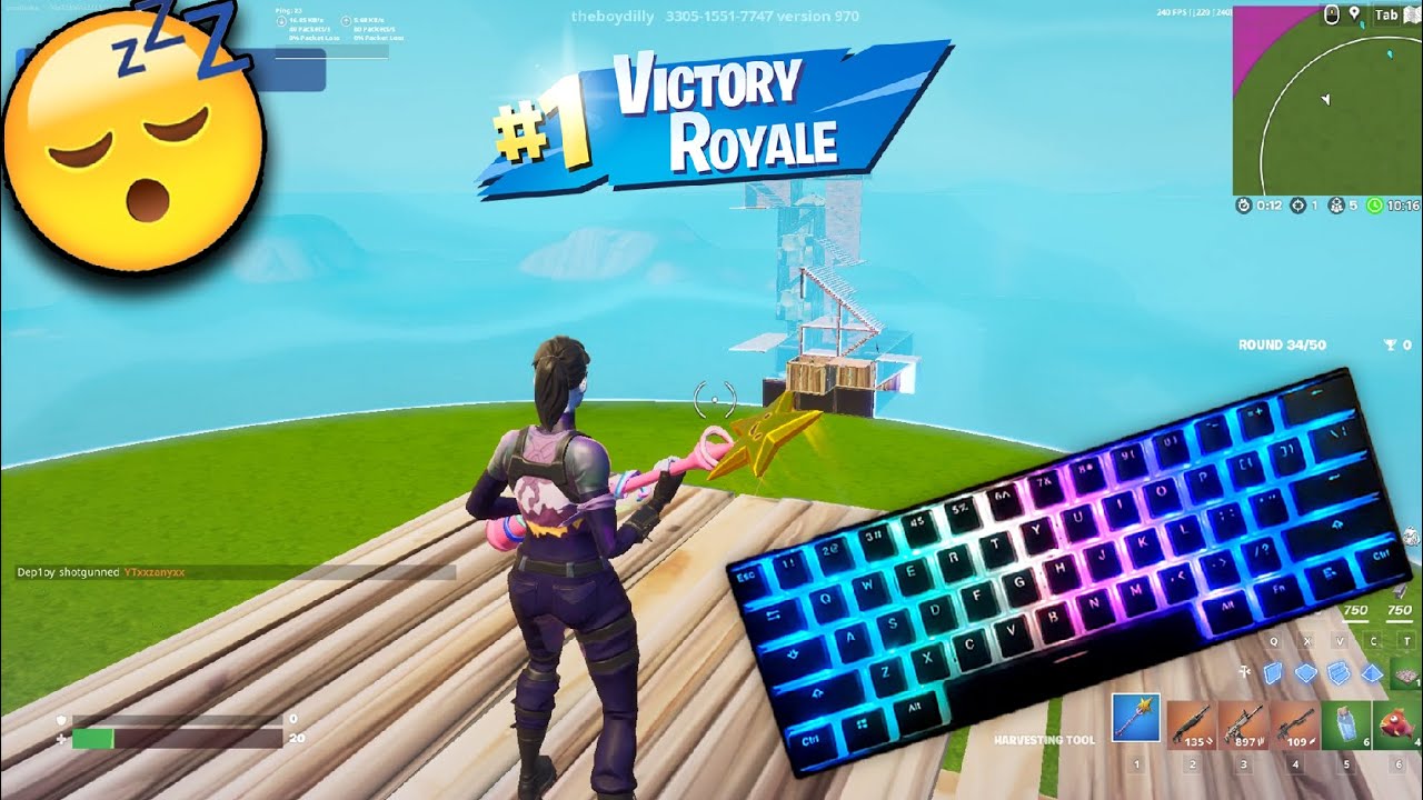 [1 HOUR] Relaxing & Chill 😴 Fortnite Keyboard ASMR Sounds Smooth 240FPS Gameplay