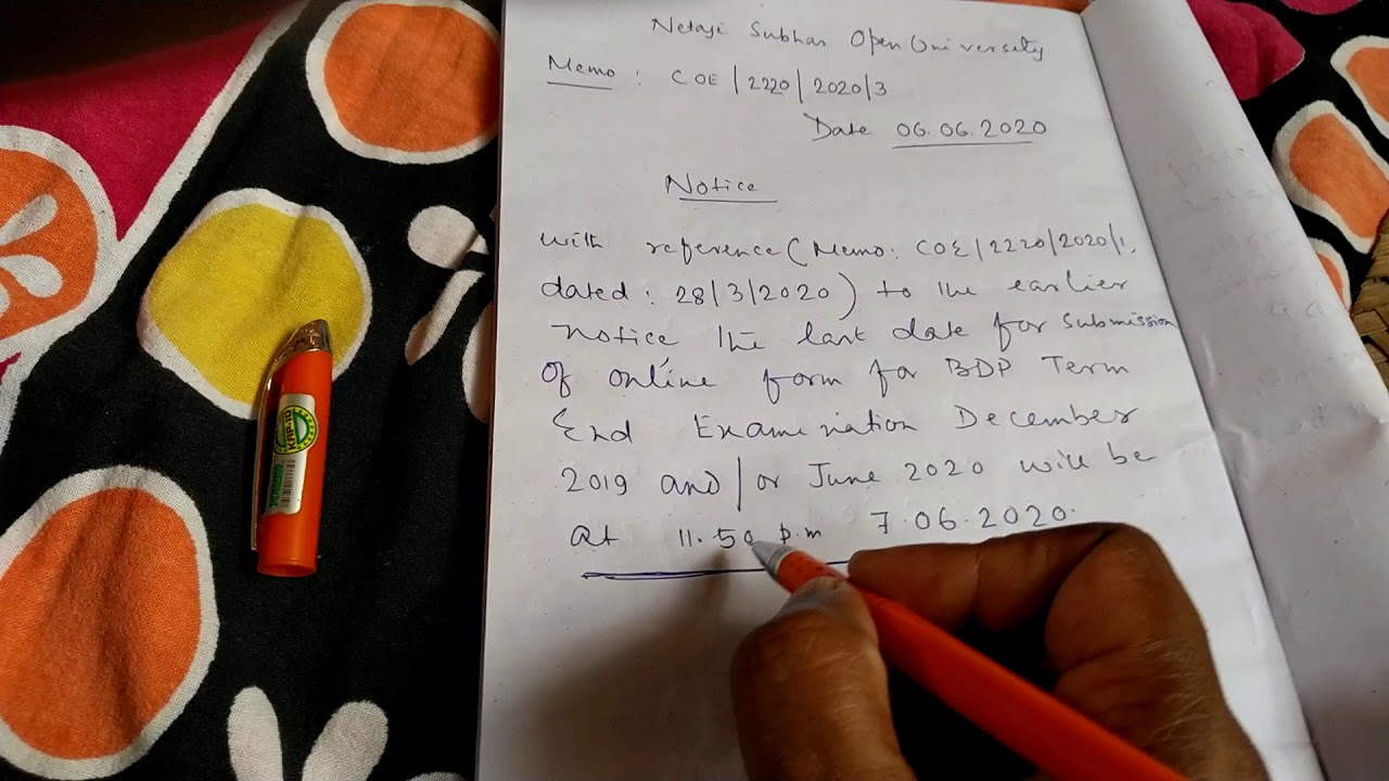 Bdp term end exam 2020  last date