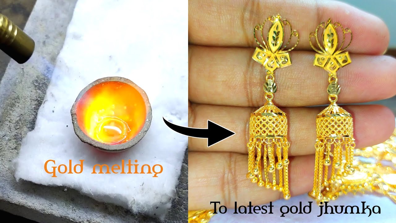 22k gold jhumka making || Gold jewellery making || Latest gold jhumka design || Goldtips