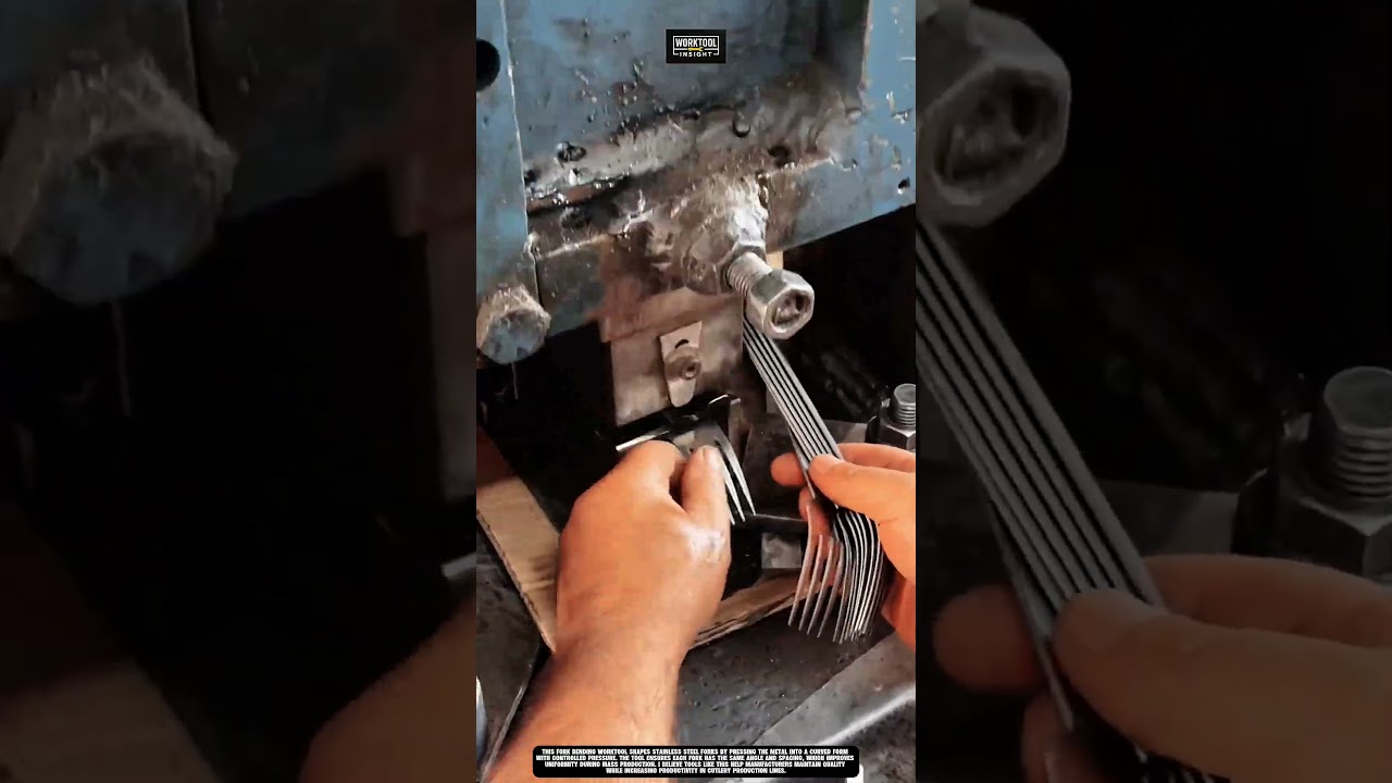 Fork Bending Worktool that shapes metal forks to improve production efficiency #worktool
