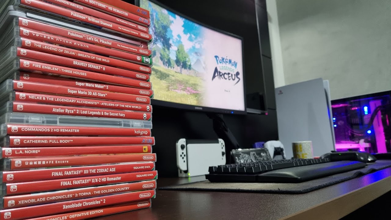 Mostrando minha coleção de jogos do Nintendo Switch
