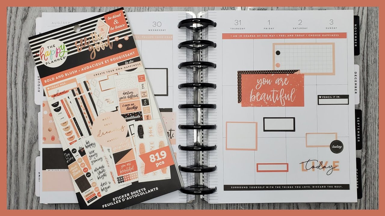 Plan With Me | Bold And Blush | Classic Vertical Happy Planner