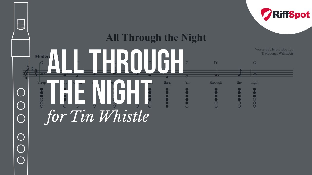 All Through the Night Tin Whistle Tab