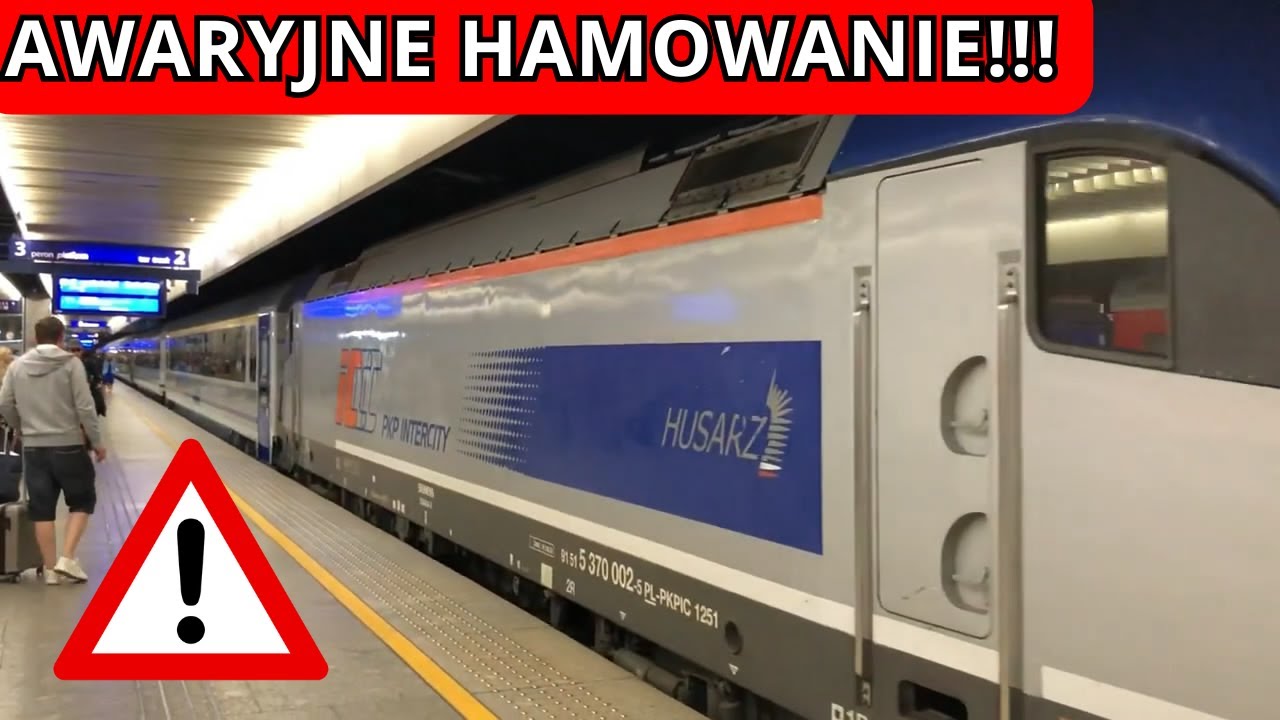 Awaryjne hamowanie pociągu BWE! Warszawa Centralna pociągi