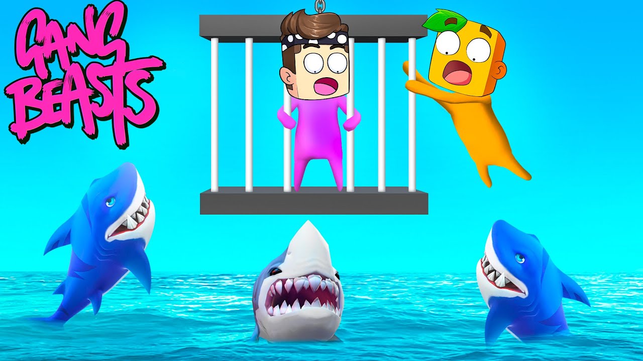 VON HAIEN ANGEGRIFFEN in Gang Beasts!