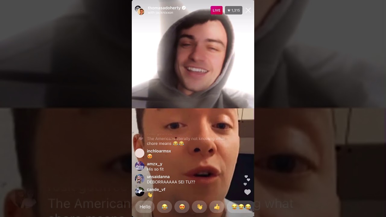 Thomas Doherty’s Instagram Live on January 16th 2021 (Part 5)